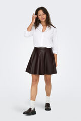 Only Short vegan leather skirt nude