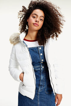 Springfield Puffer jacket with removable hood. white