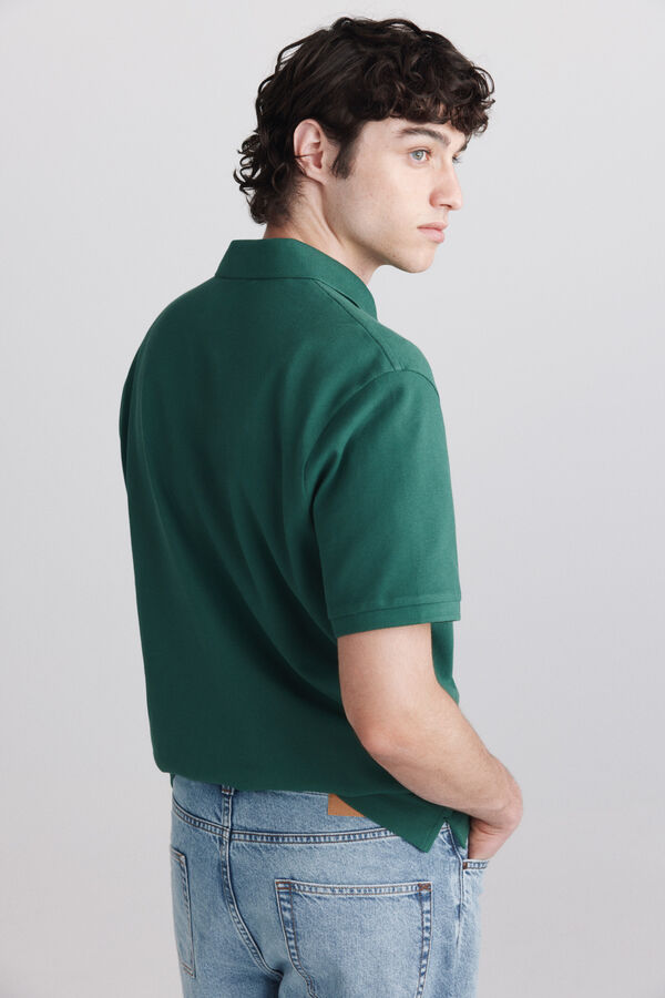 Springfield Piqu&eacute; basic regular fit polo shirt green