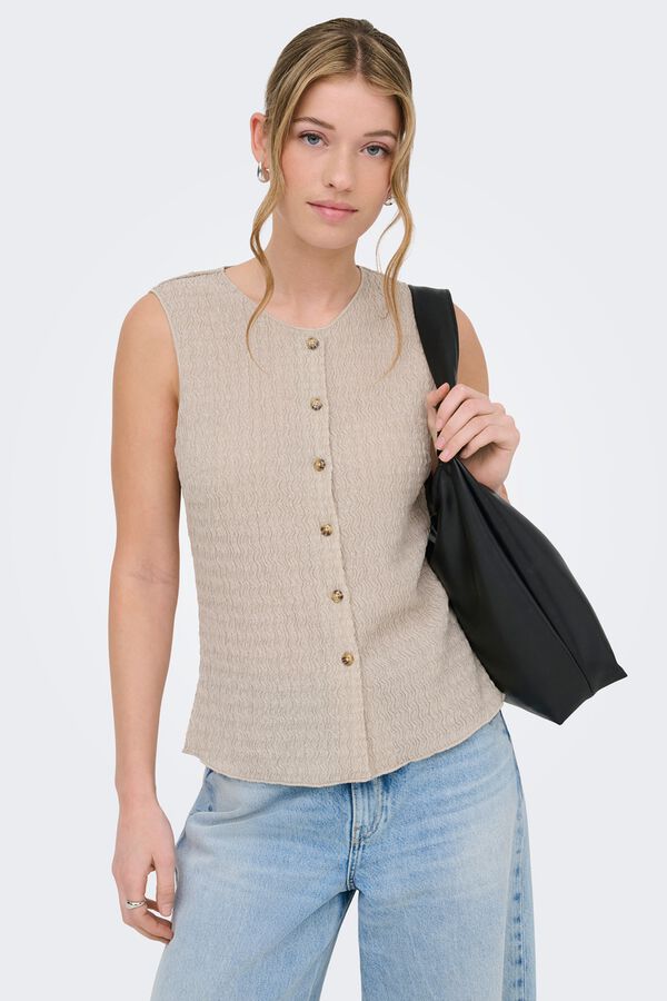 Only Chaleco estructura beige