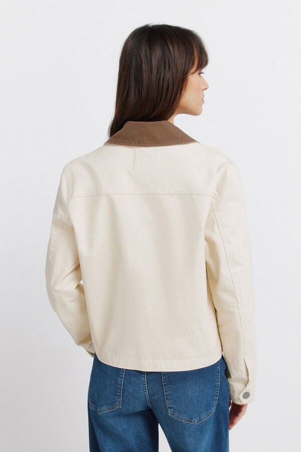 Springfield Beige cotton short jacket brown
