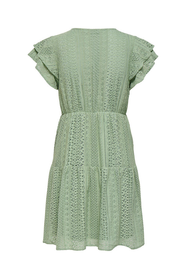 Only Short dress with openwork details green
