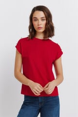 Springfield Short sleeve button T-shirt burgundy