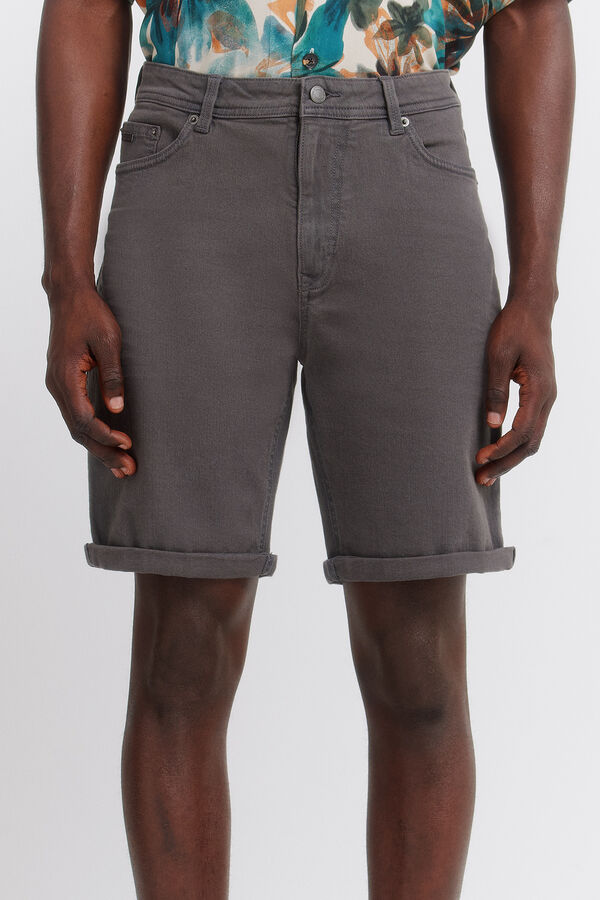 Springfield Washed 5-pocket slim fit Bermuda shorts grey