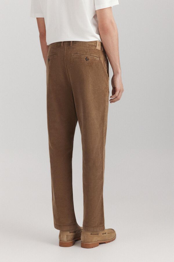 Springfield Pantalon en velours c&ocirc;tel&eacute; lav&eacute; nude