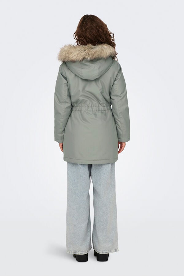 Only Parka with fur hood grey