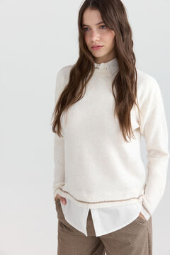 Springfield Shirt-style mixed fabric jumper