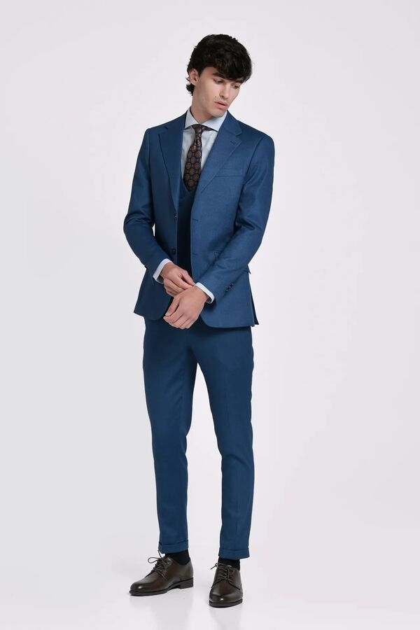 JVZ Textured suit trousers blue