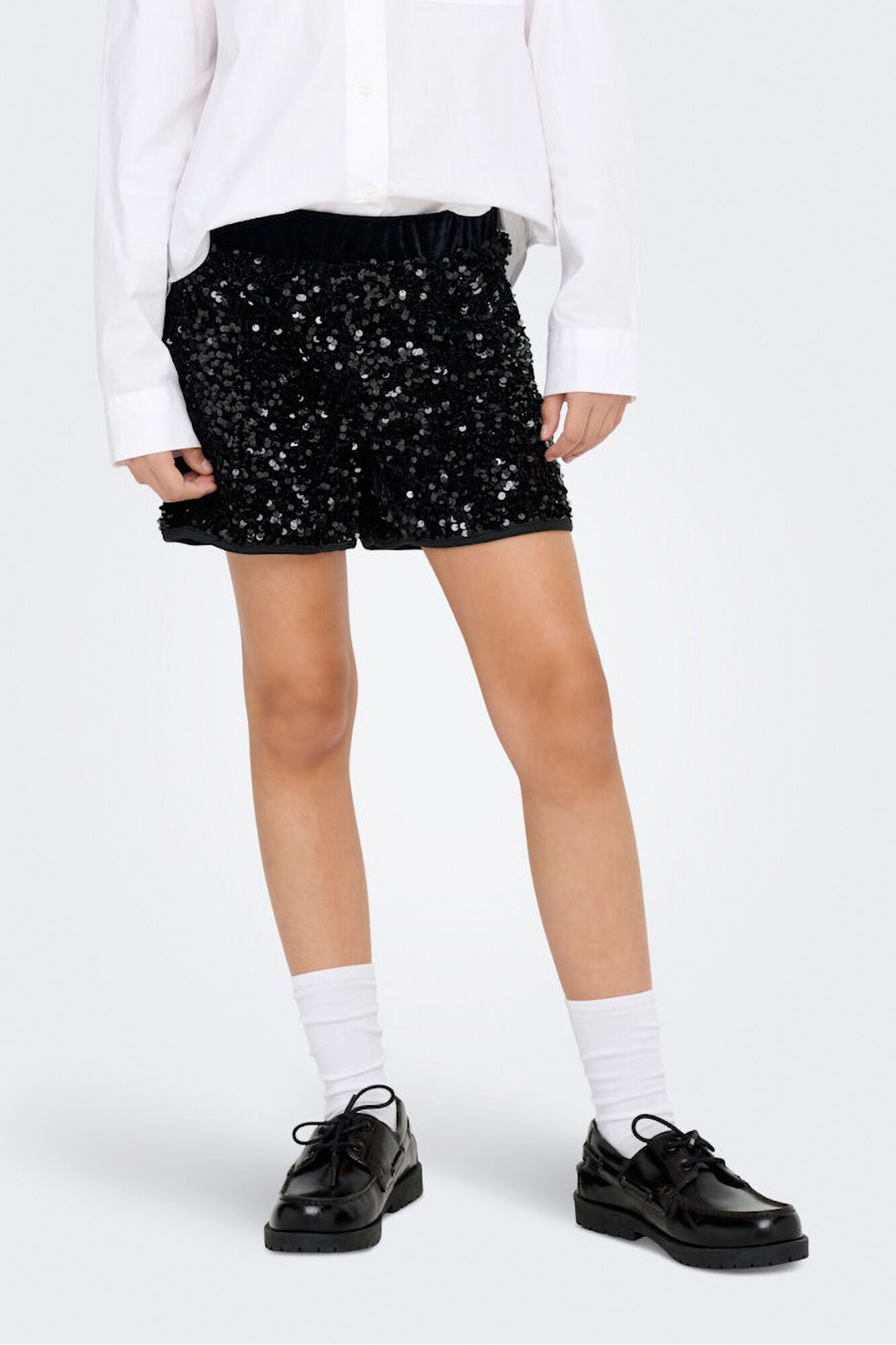 Only Girls Shorts de lantejoulas