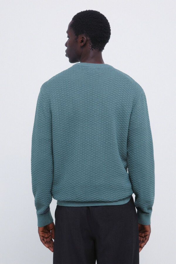 Springfield Structured round neck jumper blue