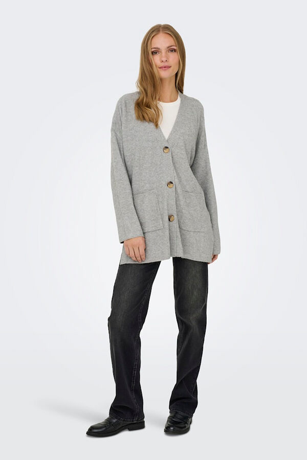 Only Midi cardigan with pockets grey