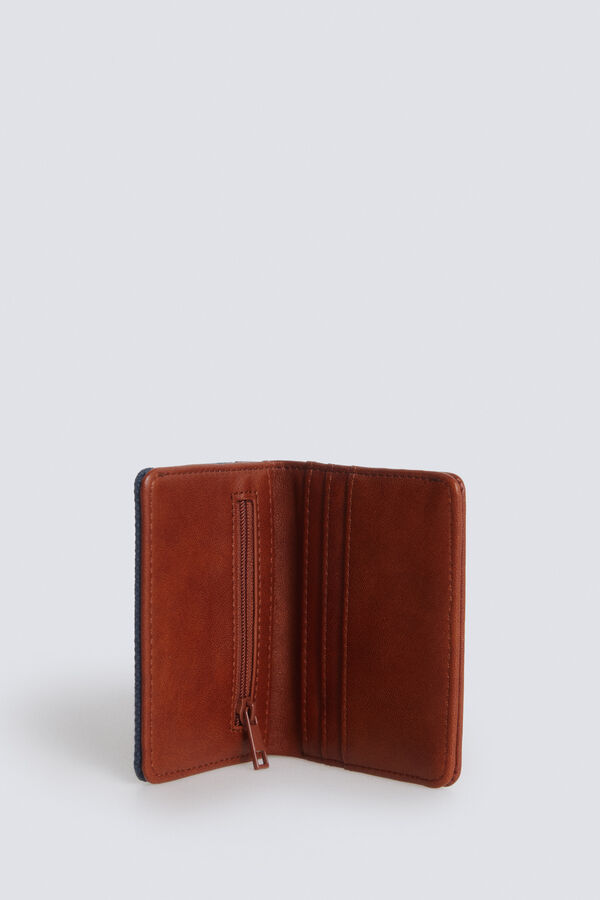 Springfield Canvas and faux leather wallet blue