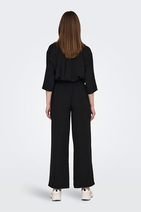 JDY Long wide trousers black