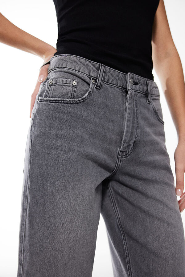 Springfield Straight Jeans Wide grau