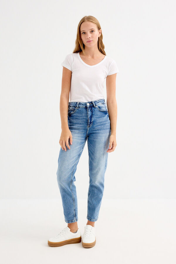 Inside V-neck T-shirt white