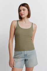 Springfield Embroidered racer back vest top printed