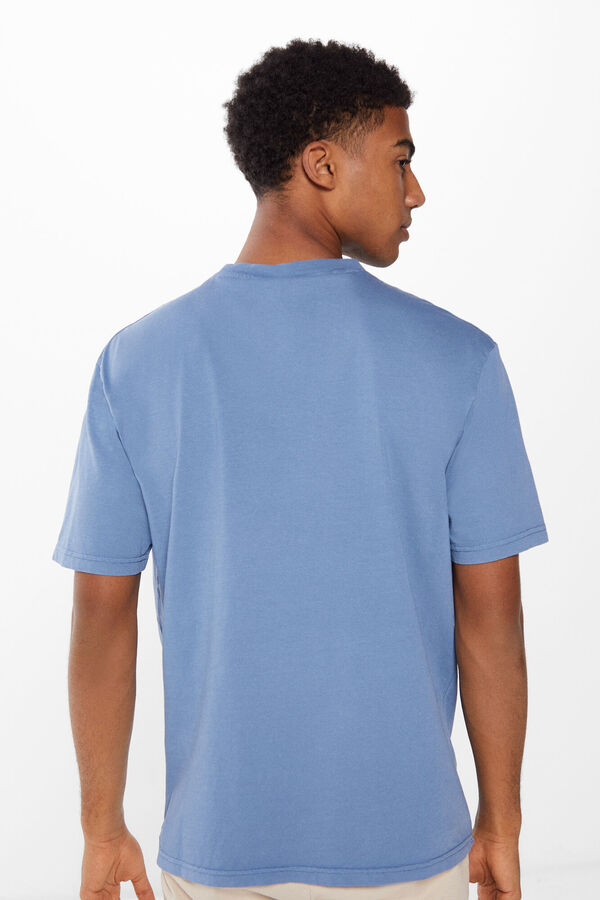 Springfield T-shirt délavé logo bleu indigo