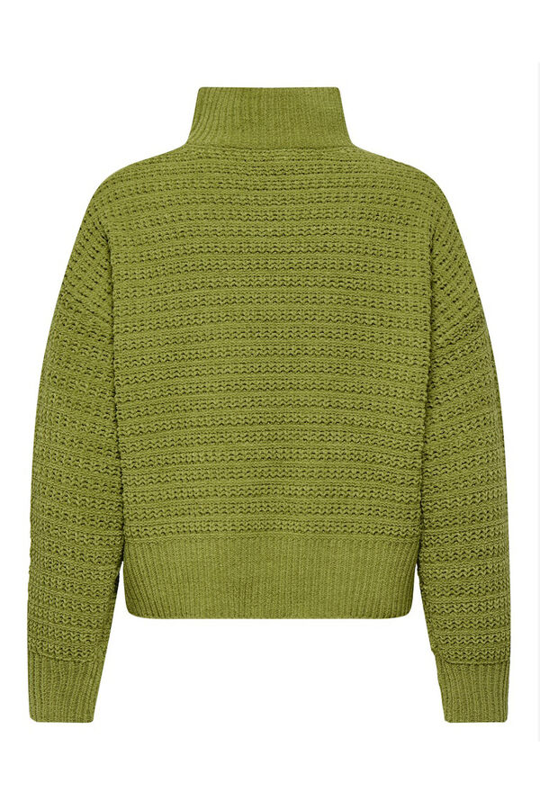 Only high neck pointelle jumper black