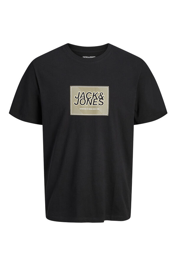 Jack & Jones PLUS T-shirt logo quadrado preto