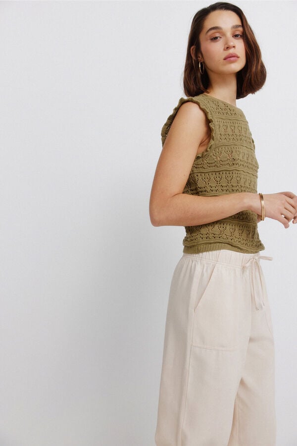 Springfield Pantalon jogger cargo nude