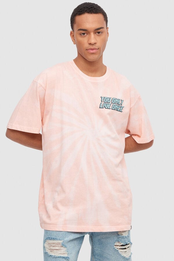 Springfield T-shirt estampado Tie&Dye rosa