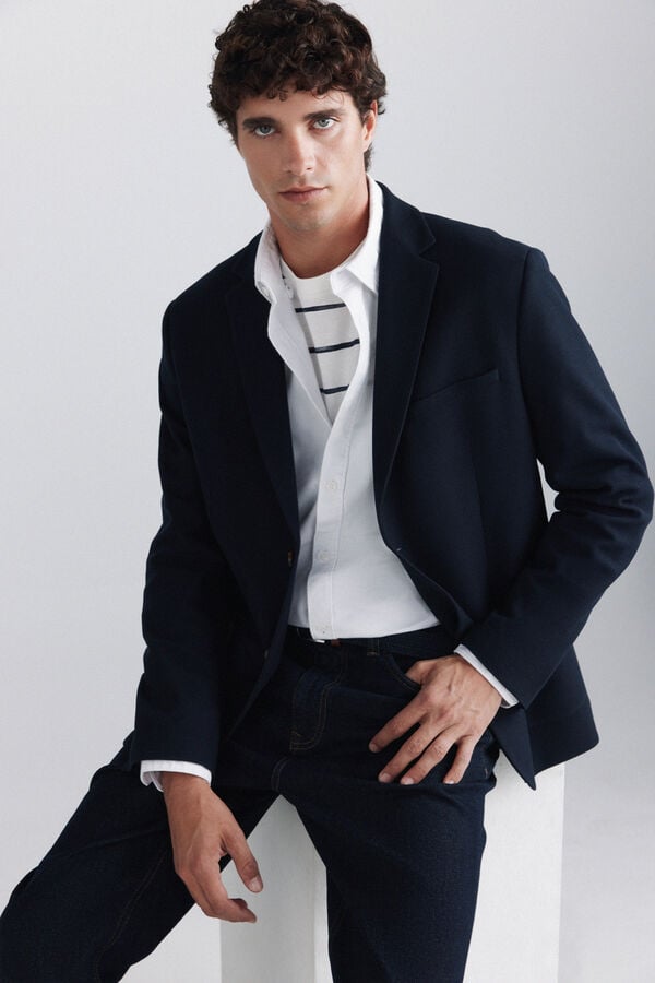 Springfield Houndstooth blazer blue