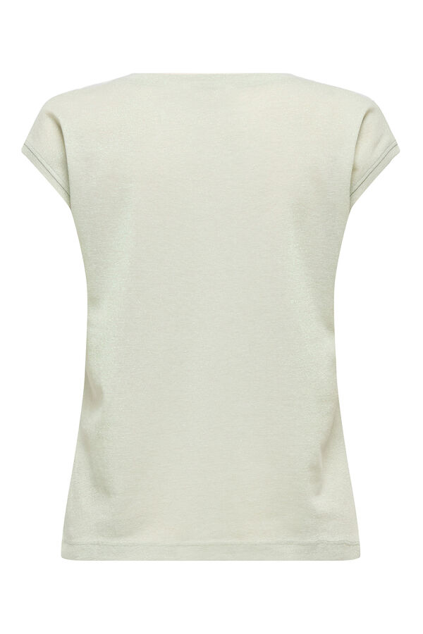 Only Lurex short sleeve T-shirt beige