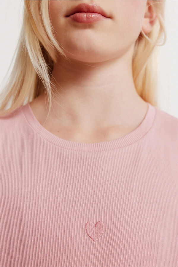 Springfield Kids Rebrasta majica kratkih rukava za devojčice Roze