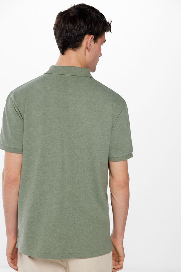 Springfield Polo majica piqué od šarene tkanine zelena