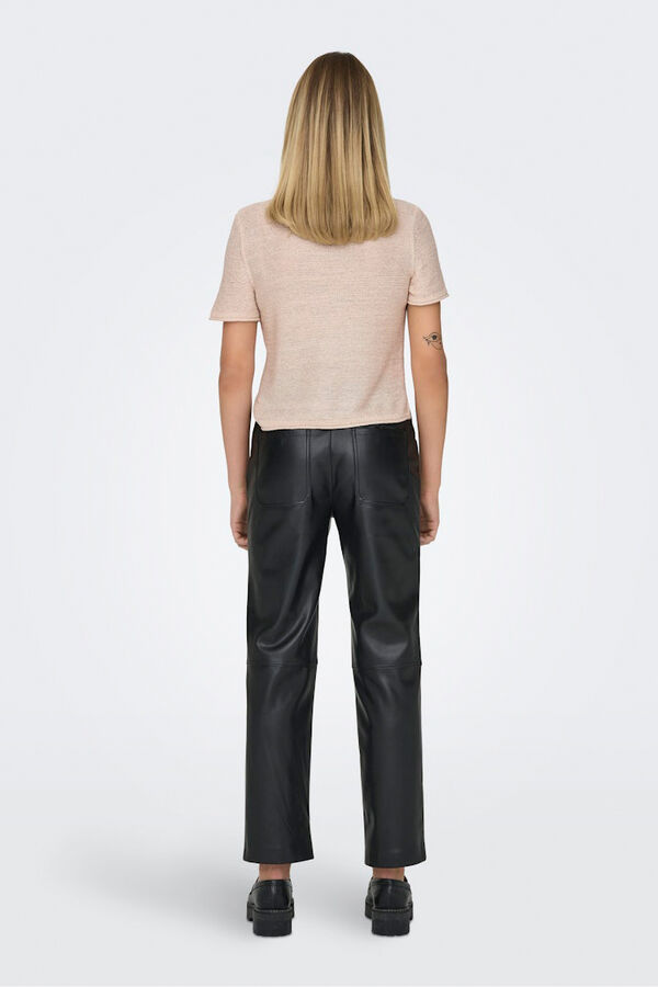 Only Camiseta de punto manga corta gris