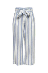 Springfield Linen blend palazzo trousers plava