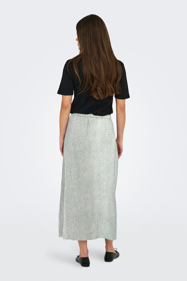Only Midi button-front skirt green