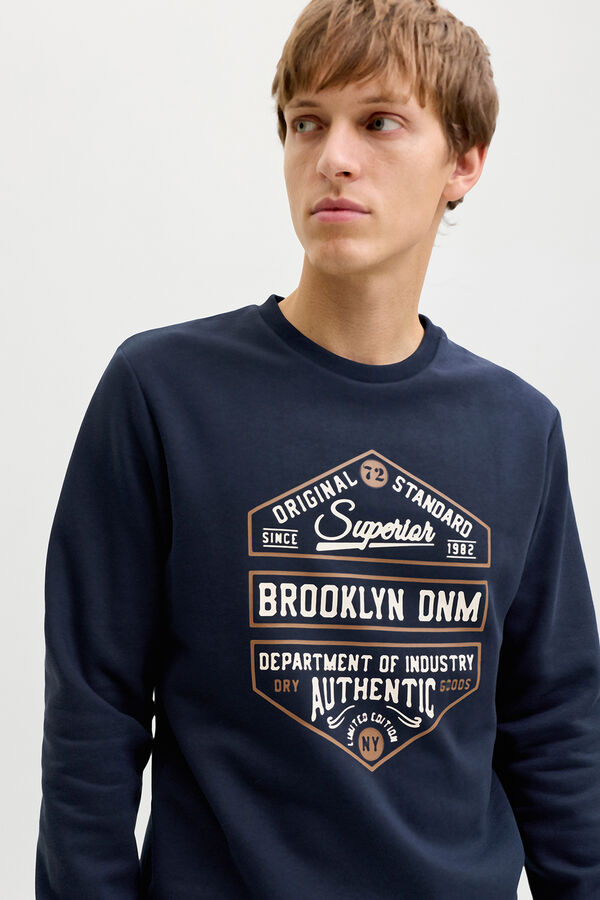 JJ REBEL Sudadera b&aacute;sica manga larga azul