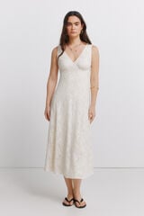 Springfield Robe &agrave; bretelles brod&eacute;e fleur marron