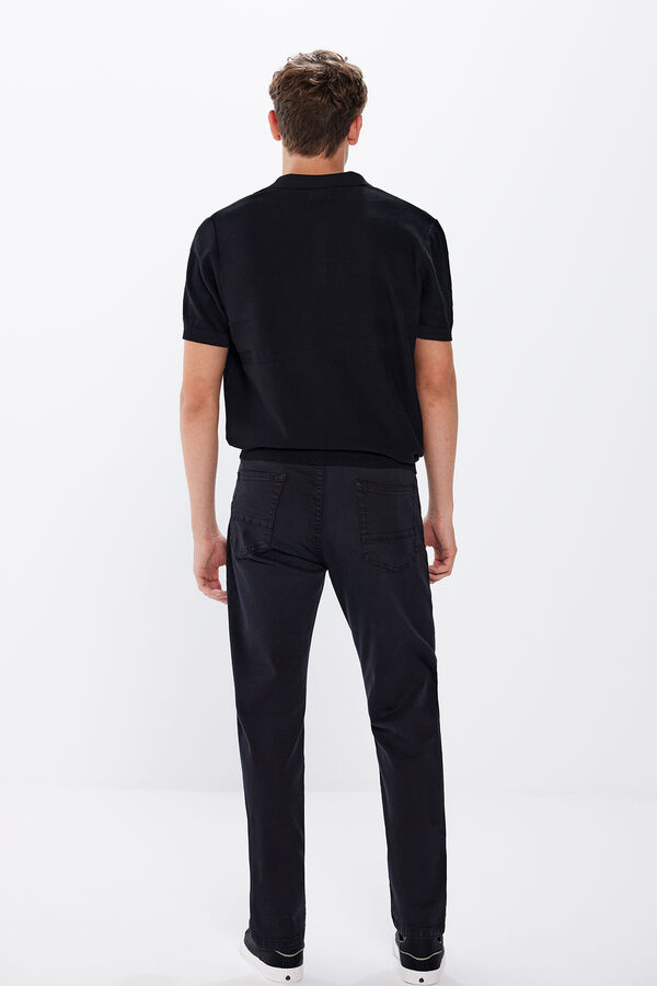 Springfield Pantalón color slim fit negro