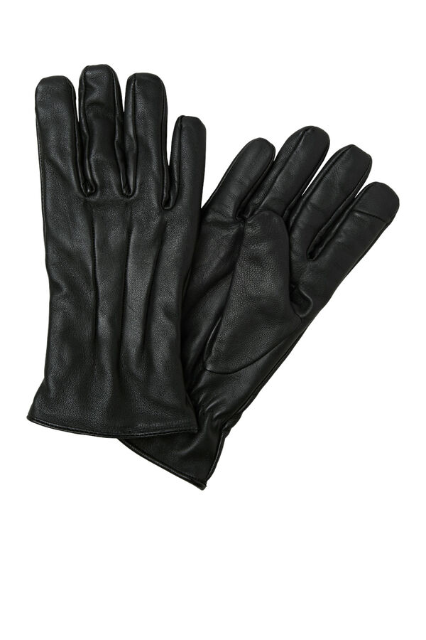 Jack & Jones Luvas de pele preto