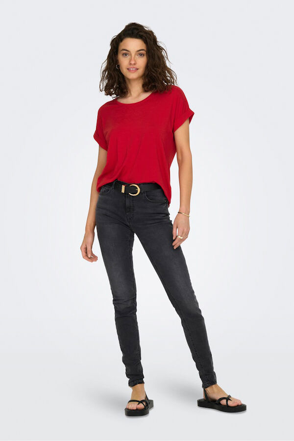 Only short-sleeved T-shirt burgundy