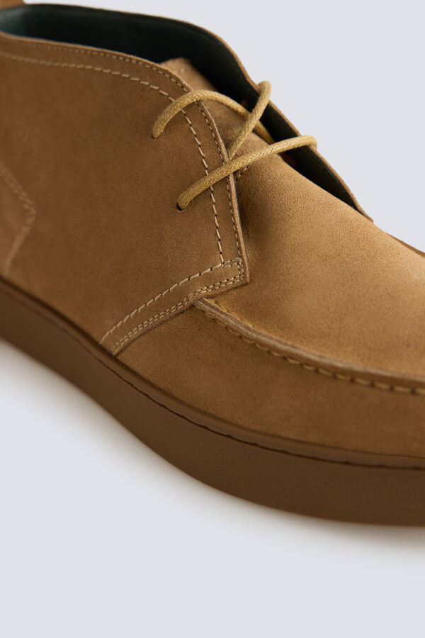 Springfield Suede leather ankle boot beige