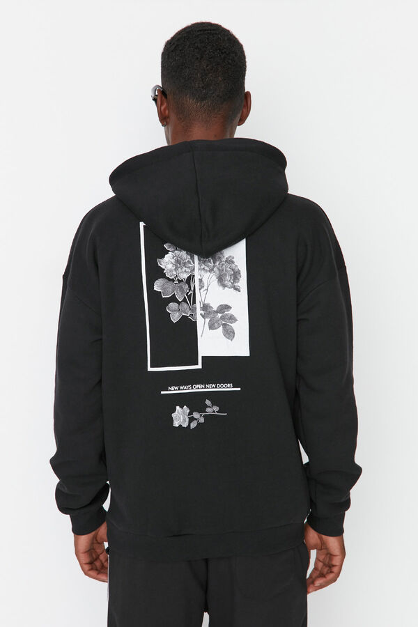 Trendyol Sudadera print floral negro