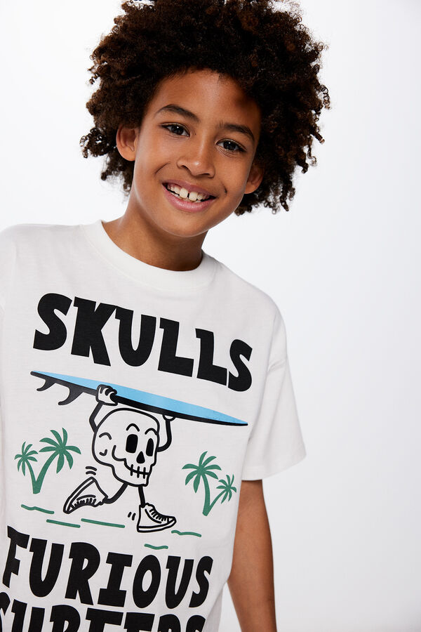 Springfield Majica za dječake „Furious Surfers” slonovača