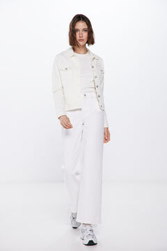 Springfield Straight wide-leg colour jeans white