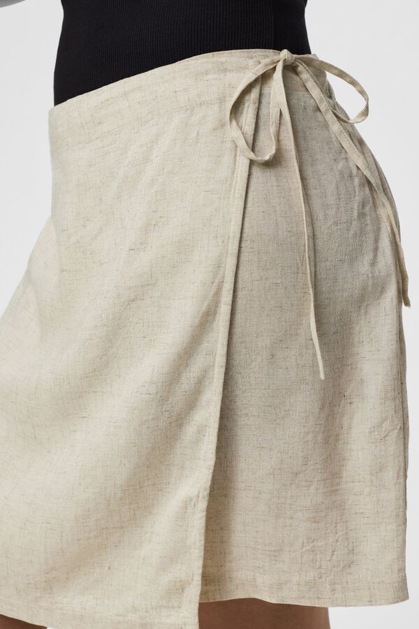 Pieces Falda corta tipo pareo gris