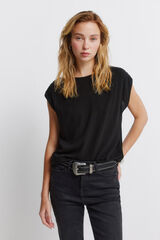 Springfield Plain basic straight T-shirt black