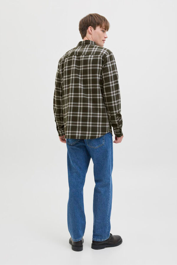 JJ REBEL Camisa regular fit cuadros verde