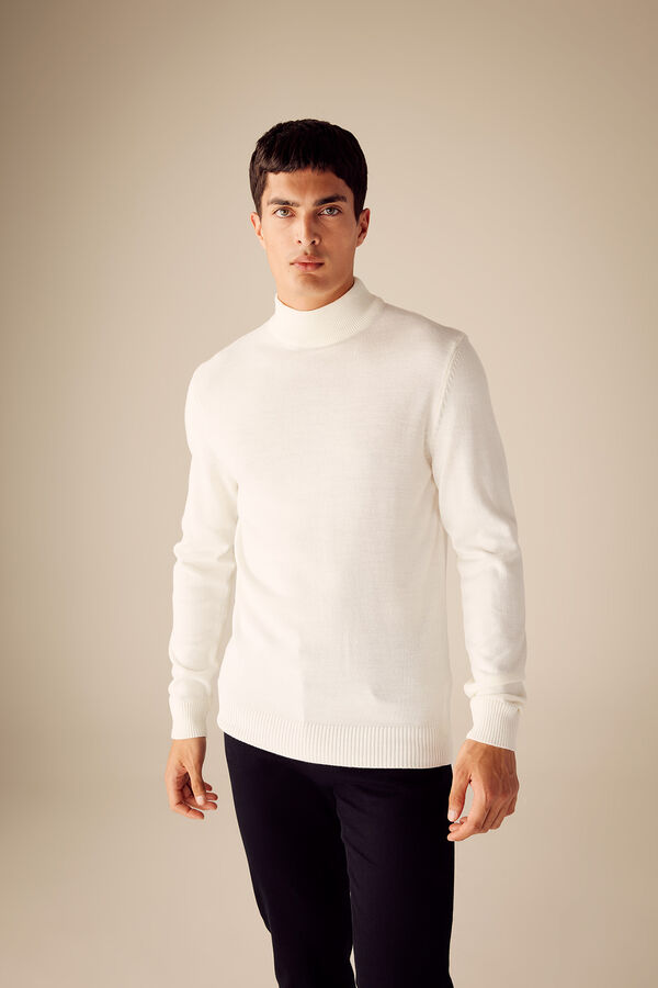DeFacto Jumper with half high neck beige