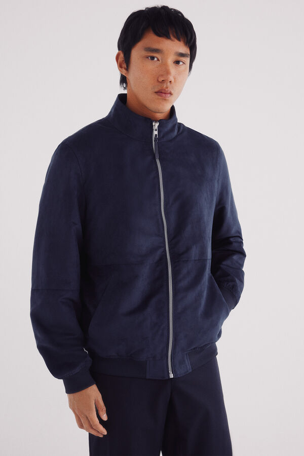 Springfield Faux suede jacket blue