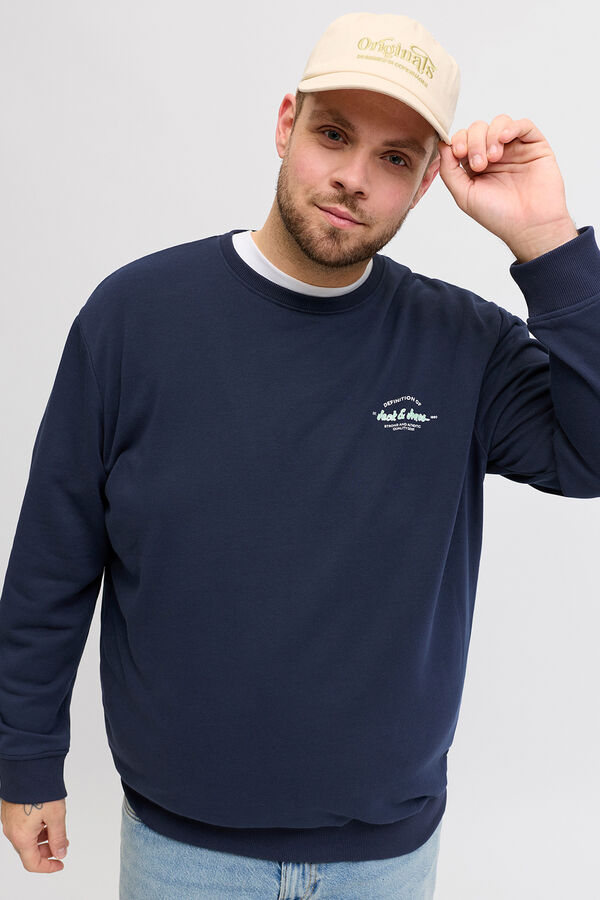 Jack & Jones PLUS basic long sleeve sweatshirt blue