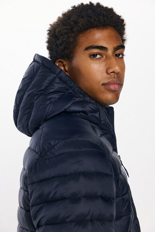 Springfield Quilted hooded jacket navy