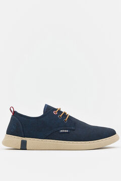Springfield Combined washed canvas trainer blau