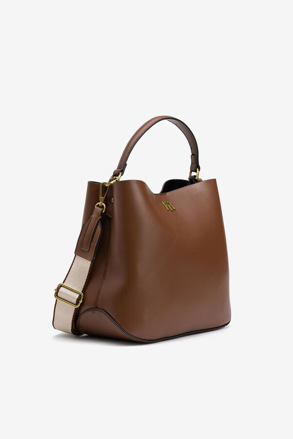 Springfield Leather Effect Bucket Bag brown